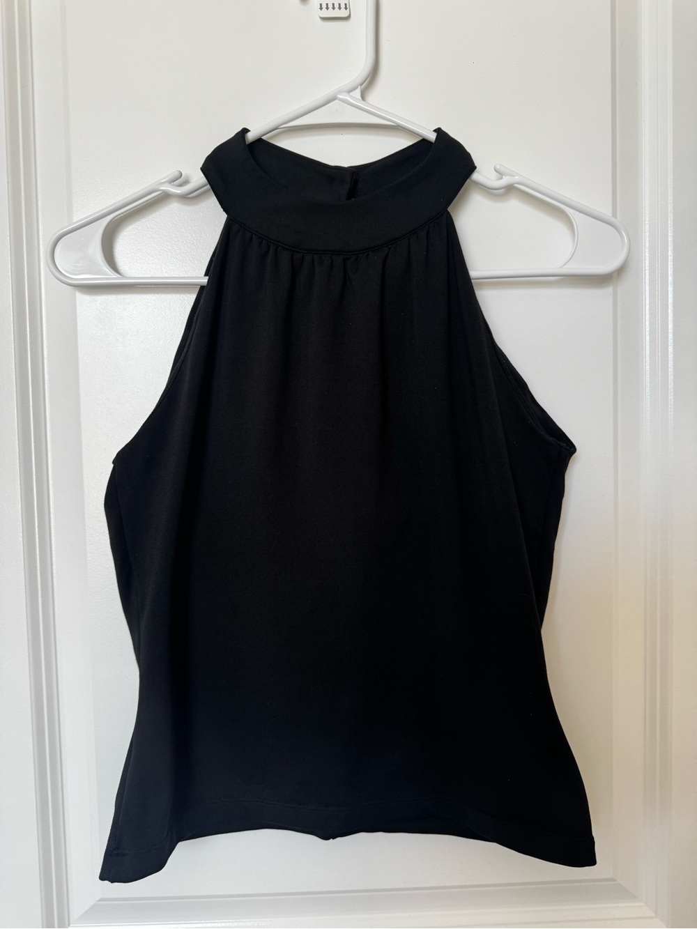 The Limited Black Pleated Halter Top Mock Neck Sleeveless Blouse